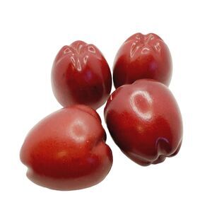 4 Vintage Wood Apples Fruit Rustic Red Farm House Fall Wreath Decor Primitive